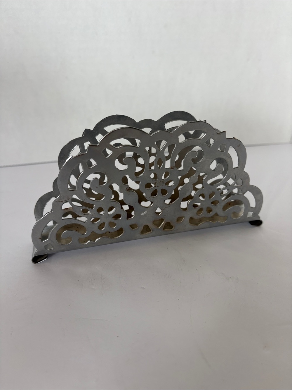 Vintage Irvin Ware Chrome Filigree Napkin Holder